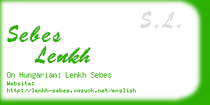 sebes lenkh business card